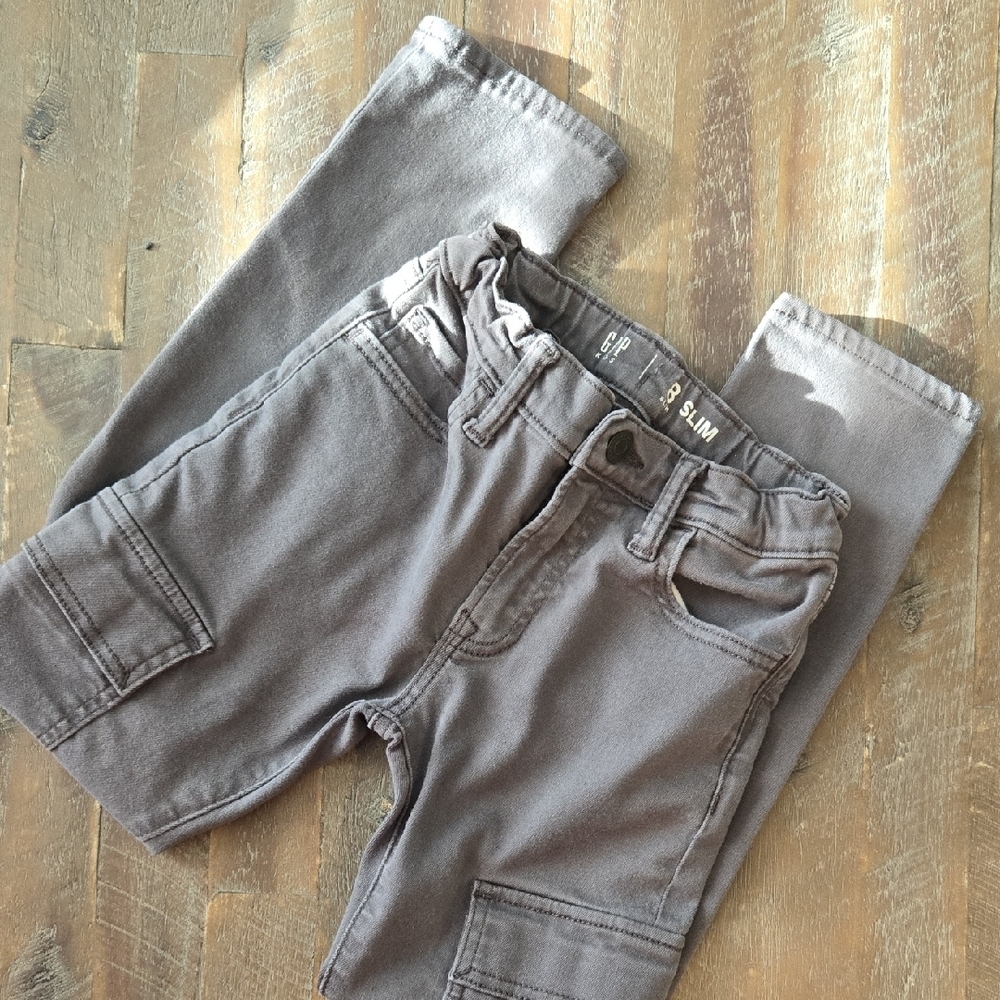Boy's - GAP Charcoal Slim Cargo Pants